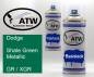 Preview: Dodge, Shale Green Metallic, GR / XGR: 400ml Sprühdose + 400ml Klarlack - Set, von ATW Autoteile West.